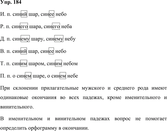 Иллюстрация к решению «Упр.184 Часть 1 ГДЗ Нечаева Яковлева 4 класс (Русский язык)», 1