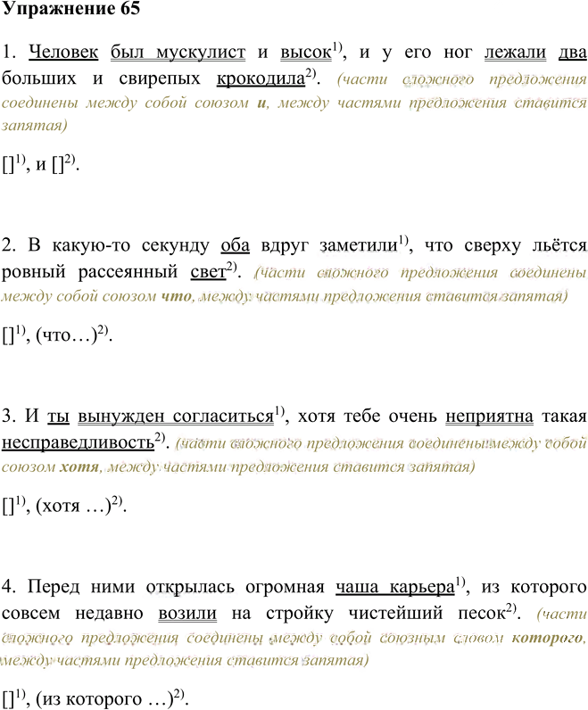 Иллюстрация к решению «Упр.65 Глава 5 ГДЗ Шмелев 5 класс (Русский язык)», 1