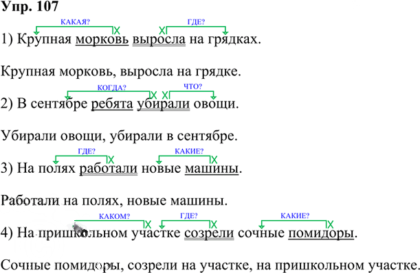 Иллюстрация к решению «Упр.107 Часть 1 ГДЗ Рамзаева 3 класс (Русский язык)», 2
