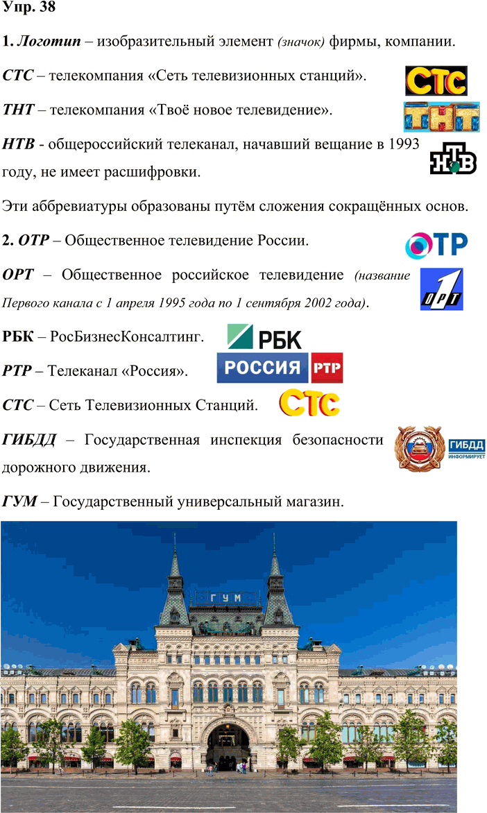 Иллюстрация к решению «Упр.38 Часть 1 ГДЗ Львова Львов 7 класс (Русский язык)», 1