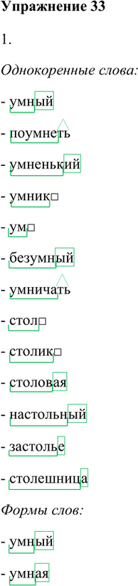 Иллюстрация к решению «Упр.33 Глава 3 ГДЗ Шмелев 5 класс (Русский язык)», 1