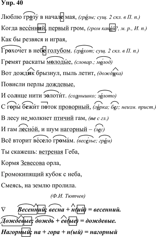 Иллюстрация к решению «Упр.40 Часть 2 ГДЗ Рабочая тетрадь Ладыженская Ляшенко 5 класс (Русский язык)», 1