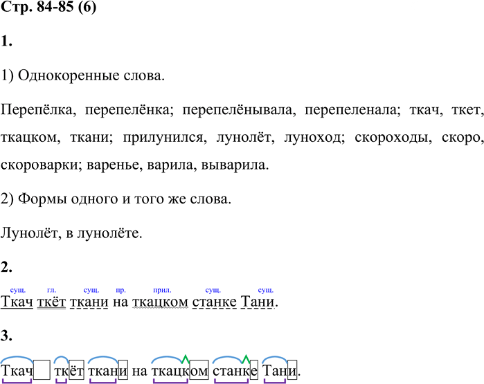 Иллюстрация к решению «Стр.84-85 Часть 1 ГДЗ Матвеева 4 класс (Русский язык)», 1