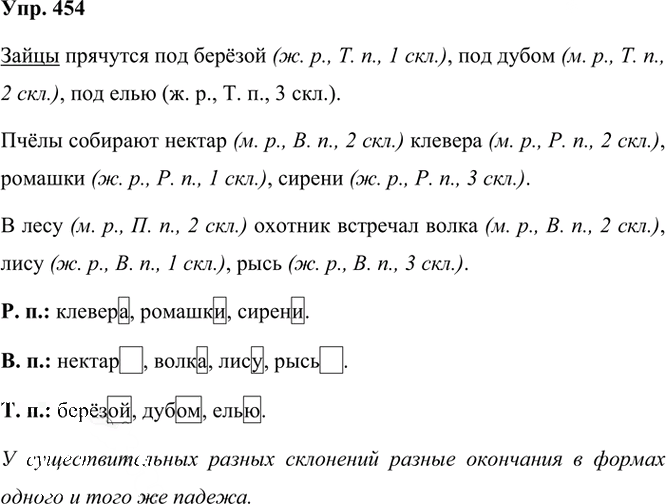 Иллюстрация к решению «Упр.454 Часть 2 ГДЗ Рамзаева 3 класс (Русский язык)», 3