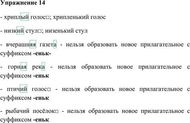 Иллюстрация к решению «Упр.14 Глава 7 ГДЗ Шмелев 5 класс (Русский язык)», 1