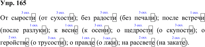 Иллюстрация к решению «Упр.165 Часть 1 ГДЗ Рабочая тетрадь Канакина Горецкий 4 класс (Русский язык)», 1
