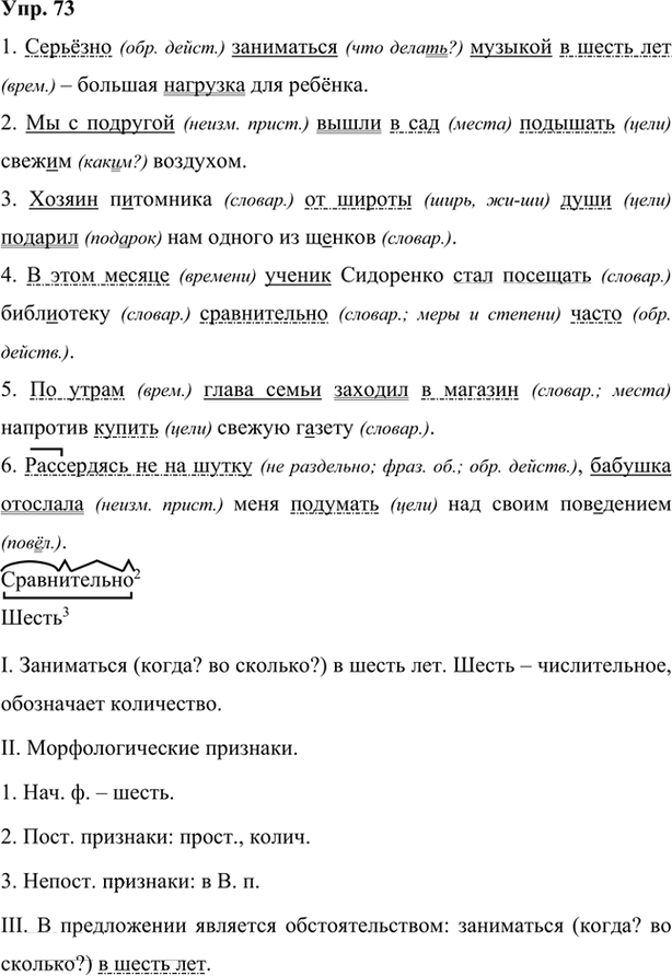 Иллюстрация к решению «Упр.73 Глава 7 ГДЗ Шмелев 7 класс (Русский язык)», 1