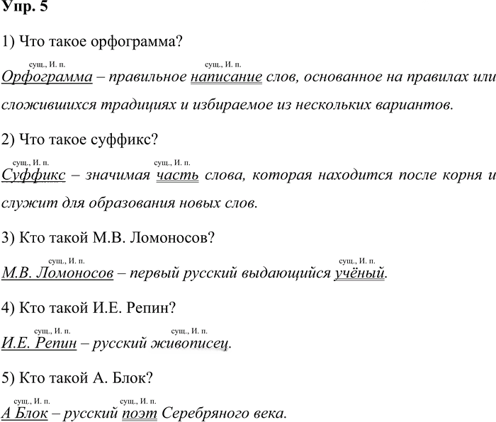 Иллюстрация к решению «Упр.5 Страницы 163-164 ГДЗ Дидактические материалы Ладыженская Аксенова 5 класс (Русский язык)», 1