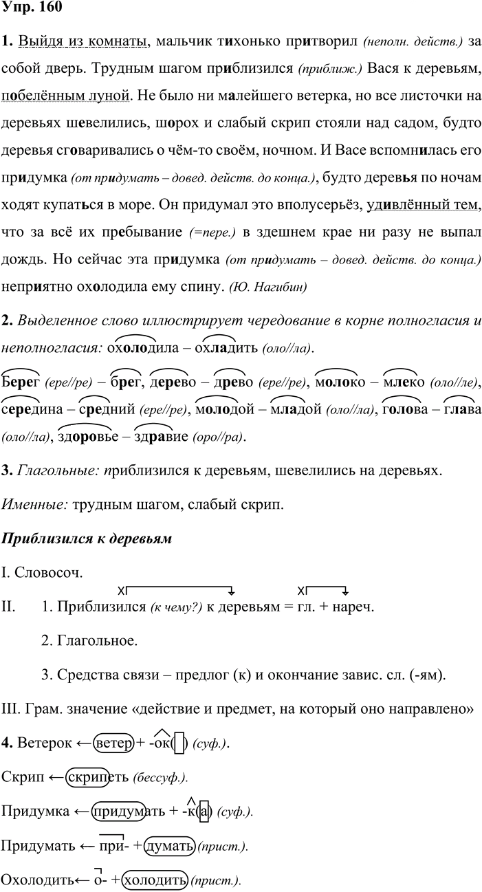 Иллюстрация к решению «Упр.160 Часть 1 ГДЗ Львова Львов 7 класс (Русский язык)», 1