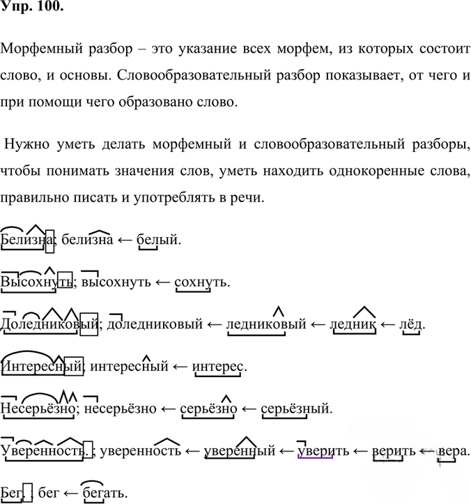 Иллюстрация к решению «Упр.100 Часть 1 ГДЗ Быстрова Кибирева 7 класс (Русский язык)», 1