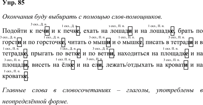 Иллюстрация к решению «Упр.85 Часть 2 ГДЗ Желтовская Калинина 4 класс (Русский язык)», 1