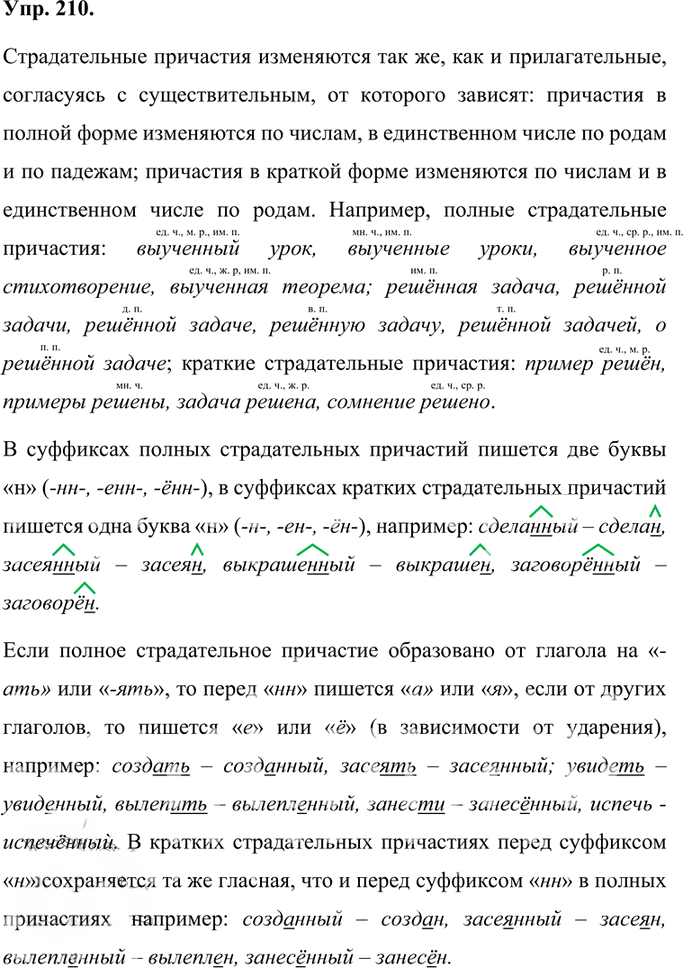 Иллюстрация к решению «Упр.210 Часть 1 ГДЗ Быстрова Кибирева 7 класс (Русский язык)», 1