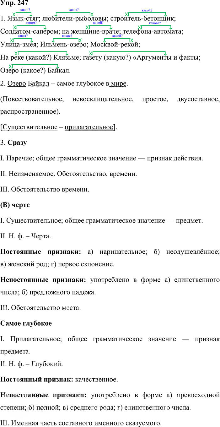 Иллюстрация к решению «Упр.247 ГДЗ Львова Львов 8 класс (Русский язык)», 1