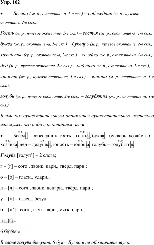 Иллюстрация к решению «Упр.162 Часть 1 ГДЗ Канакина Горецкий 4 класс (Русский язык)», 1