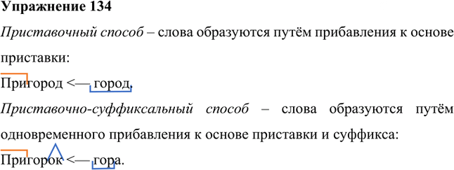 Иллюстрация к решению «Упр.134 ГДЗ Лидман-Орлова Пименова 6 класс (Русский язык)», 1