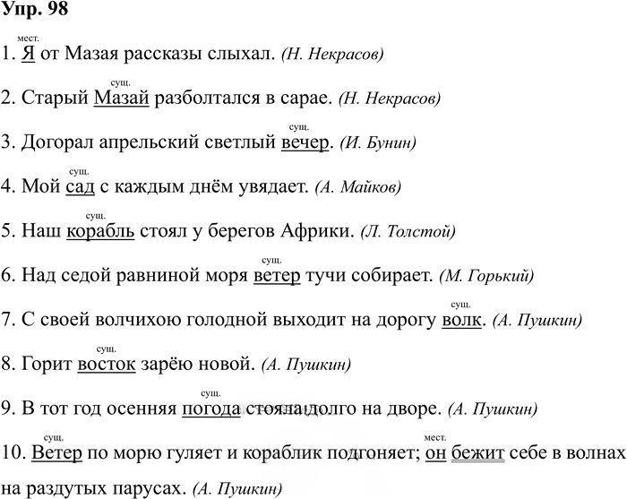 Иллюстрация к решению «Упр.98 Часть 1 ГДЗ Климанова Бабушкина 4 класс (Русский язык)», 1