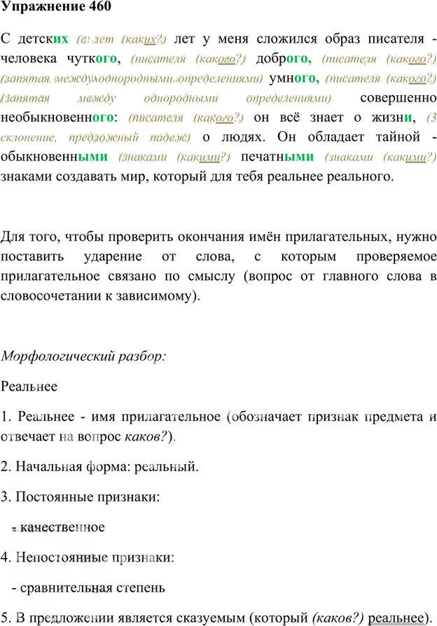 Иллюстрация к решению «Упр.460 ГДЗ Лидман-Орлова Пименова 6 класс (Русский язык)», 1