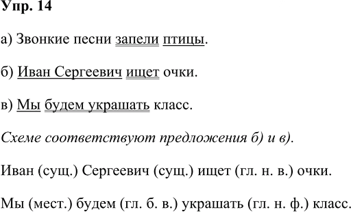 Иллюстрация к решению «Упр.14 Школа грамотея Глава 1 Часть 1 ГДЗ Желтовская Калинина 4 класс (Русский язык)», 1