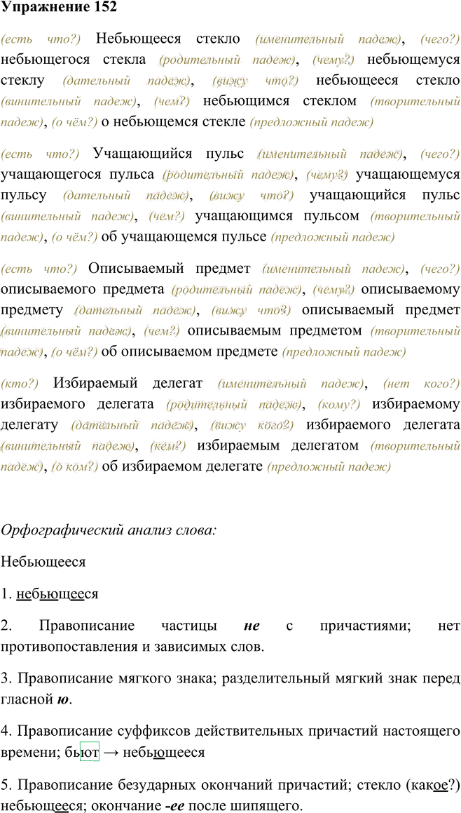 Иллюстрация к решению «Упр.152 ГДЗ Пименова Еремеева 7 класс (Русский язык)», 1