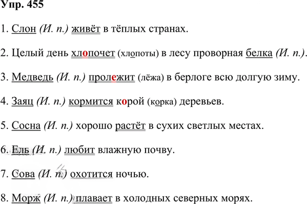 Иллюстрация к решению «Упр.455 Часть 2 ГДЗ Рамзаева 3 класс (Русский язык)», 3