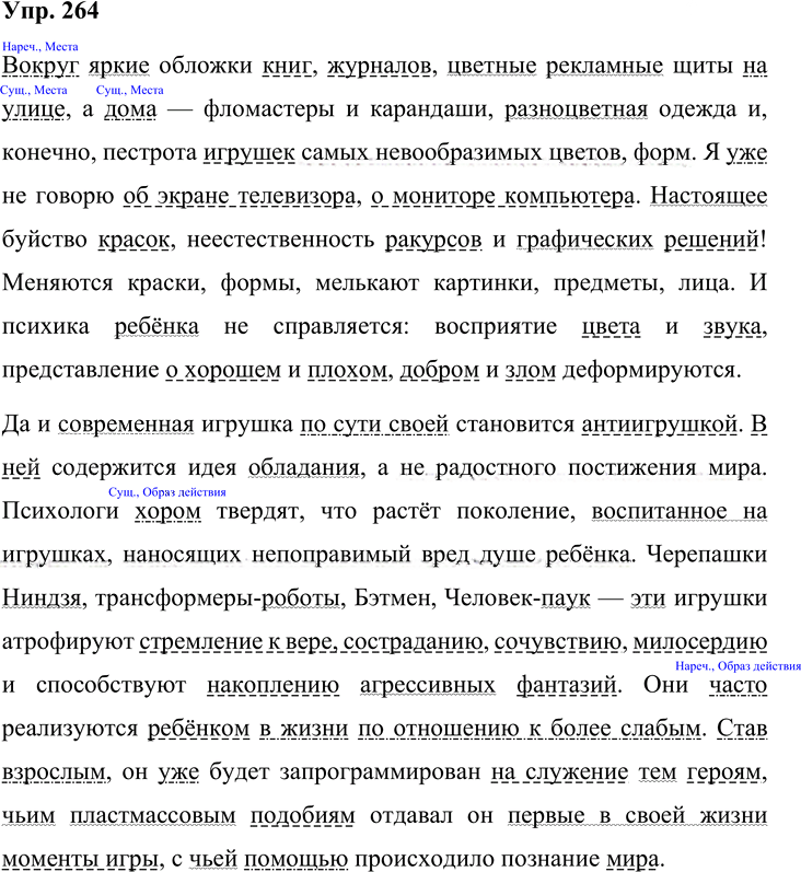 Иллюстрация к решению «Упр.264 ГДЗ Львова Львов 8 класс (Русский язык)», 1