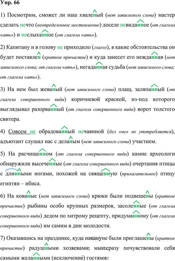 Иллюстрация к решению «Упр.66 Глава 2 ГДЗ Шмелев 7 класс (Русский язык)», 1