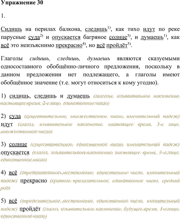 Иллюстрация к решению «Упр.30 Глава 2 ГДЗ Шмелев 8 класс (Русский язык)», 1