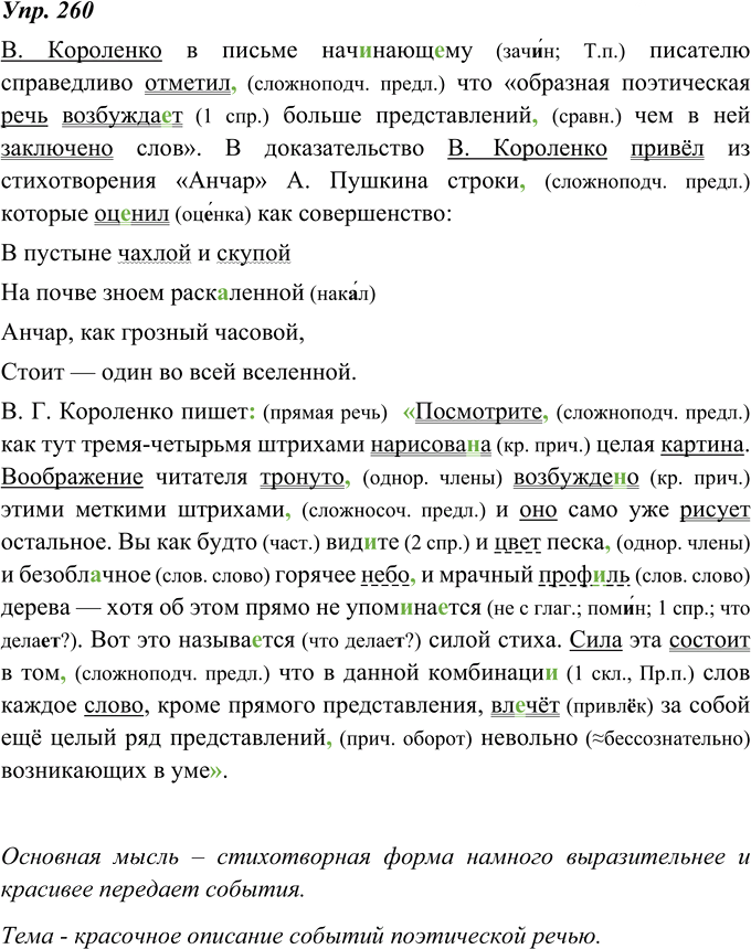 Иллюстрация к решению «Упр.260 ГДЗ Ладыженская 8 класс (Русский язык)», 1