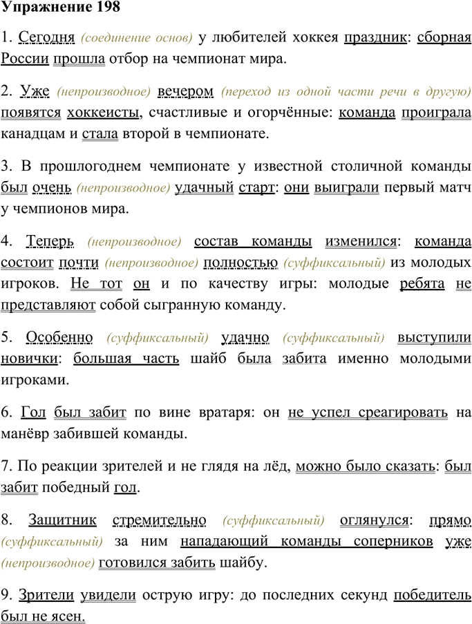 Иллюстрация к решению «Упр.198 ГДЗ Ладыженская 9 класс (Русский язык)», 2