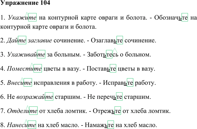 Иллюстрация к решению «Упр.104 Глава 8 ГДЗ Шмелев 5 класс (Русский язык)», 1