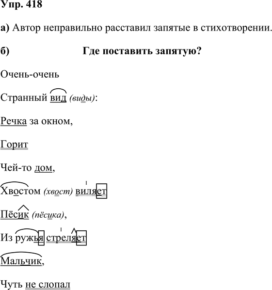 Иллюстрация к решению «Упр.418 Часть 2 ГДЗ Нечаева Яковлева 4 класс (Русский язык)», 1
