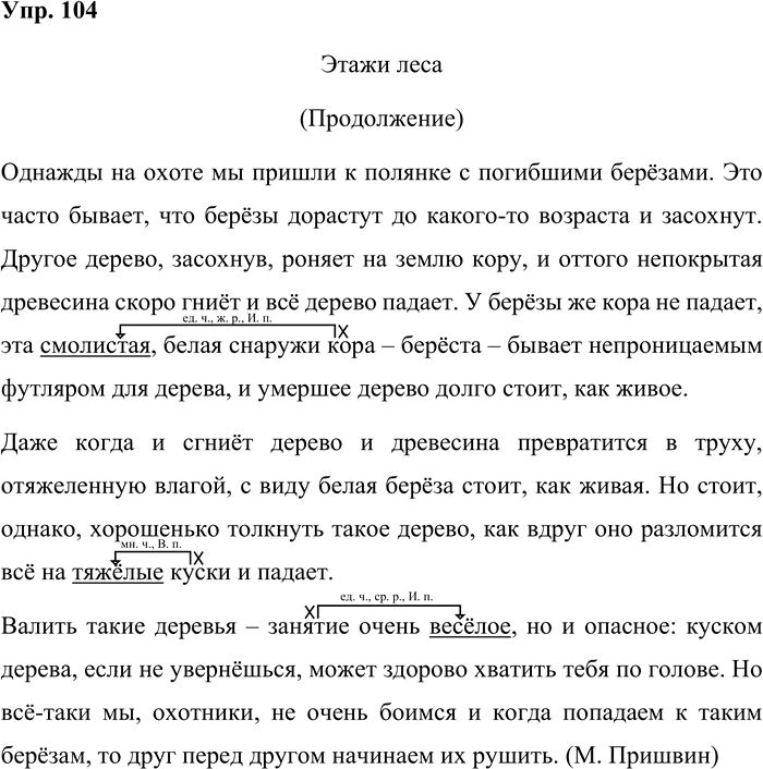 Иллюстрация к решению «Упр.104 Часть 1 ГДЗ Репкин Восторгова 4 класс (Русский язык)», 2